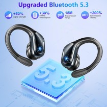 Bezprzewodowe słuchawki douszne Bluetooth 5.3 z mikrofonem z redukcją szumów CVC8.0, wodoodporne słuchawki IP7, do biegania 3D,