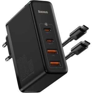 Baseus Szybka ładowarka USB C 100 W, 4 porty Gan2 PD, szybka ładowarka typu C, kompatybilna z MacBook Pro/Air Laptop iPhone