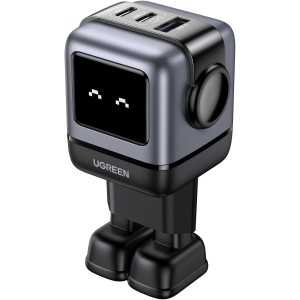 UGREEN Nexode RG Ładowarka USB C Robot o mocy 65 W Ładowarka GaN Zasilacz USB C 3-portowa szybka ładowarka Robot Kompatybilna z