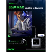 UGREEN Nexode RG Ładowarka USB C Robot o mocy 65 W Ładowarka GaN Zasilacz USB C 3-portowa szybka ładowarka Robot Kompatybilna z