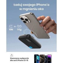 INIU Magnetyczny powerbank, mały, ale mocny, 10 000 mAh, 20 W, z wejściem i wyjściem USB C, magnetyczne, zewnętrzne akumulatory