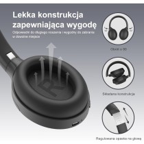 Słuchawki Srhythm NiceComfort 45 z aktywną redukcją szumów, bezprzewodowy zestaw słuchawkowy Bluetooth z trybem