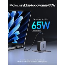 UGREEN Nexode X 65W Ładowarka USB-C Zasilacz mini PD 3-portowa ładowarka GaN Kompaktowa szybka ładowarka PPS 45W Kompatybilna z