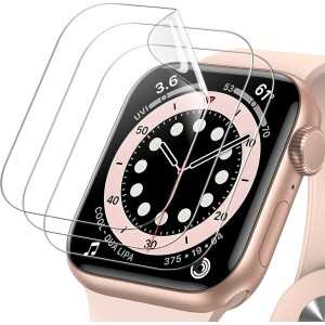 JETech Ochraniacz Ekranu dla Apple Watch SE (2022/2020) /Series 6 5 4 44 mm, Elastyczna Folia TPU, Odporny na Zarysowania HD