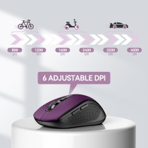 TECKNET Bezprzewodowa Mysz Bluetooth, Wiele Urządzeń, Ciche, Smukłe Mouse Bluetooth (Tryb Tri-Mode: BT 5.0/3.0+2.4G), Przenośna