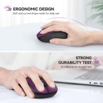 TECKNET Bezprzewodowa Mysz Bluetooth, Wiele Urządzeń, Ciche, Smukłe Mouse Bluetooth (Tryb Tri-Mode: BT 5.0/3.0+2.4G), Przenośna