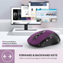 TECKNET Bezprzewodowa Mysz Bluetooth, Wiele Urządzeń, Ciche, Smukłe Mouse Bluetooth (Tryb Tri-Mode: BT 5.0/3.0+2.4G), Przenośna