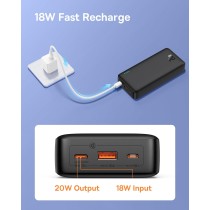 Baseus Powerbank, 20000mAh Power Bank Szybkie Ładowanie, Zewnętrzna bateria telefonu 20W PD QC Ładowarka z USB C na Wejściu i