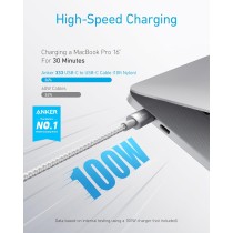 Anker Nylon USB-C na USB-C, kabel 100 W Type-C, 3 m, szybkie ładowanie, MacBook Pro 2020, iPad Pro 2020, Air 4, Galaxy S20 Plus