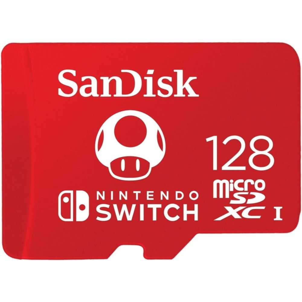 SanDisk 128GB microSDXC card for Nintendo Switch consoles up to 100 MB/s UHS-I Class 10 U3 - Nintendo Licensed Product, Red