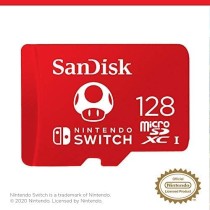 SanDisk 128GB microSDXC card for Nintendo Switch consoles up to 100 MB/s UHS-I Class 10 U3 - Nintendo Licensed Product, Red