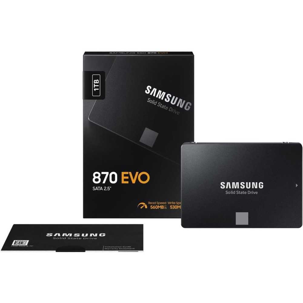 Samsung SSD 870 EVO, 1 TB, Form Factor 2.5”, Intelligent Turbo Write, Magician 6 Software, Black (Internal SSD)