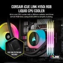 CORSAIR iCUE LINK H100i RGB Chłodzenie Procesora Cieczą - 240 mm AIO - Wentylatory QX120 RGB - Pasuje do Intel® LGA 1700, AMD®