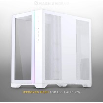 Magniumgear Neo Qube 2, dwukomorowe ATX Mid-Tower, oświetlenie cyfrowe RGB, panele ze szkła hartowanego, białe