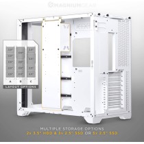 Magniumgear Neo Qube 2, dwukomorowe ATX Mid-Tower, oświetlenie cyfrowe RGB, panele ze szkła hartowanego, białe