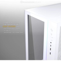 Magniumgear Neo Qube 2, dwukomorowe ATX Mid-Tower, oświetlenie cyfrowe RGB, panele ze szkła hartowanego, białe