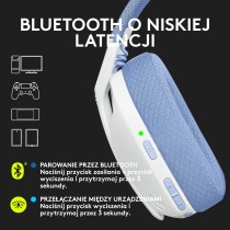 Logitech G435 LIGHTSPEED, Bezprzewodowe Słuchawki Gamingowe Bluetooth - Lekkie słuchawki nauszne, wbudowany mikrofon, bateria