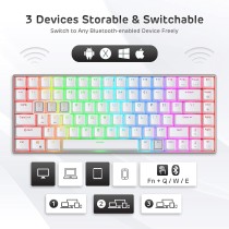 RK ROYAL KLUDGE RK84 Pro 75% RGB Potrójny tryb BT5.0/2.4G / przewodowa klawiatura mechaniczna z możliwością wymiany na gorąco,