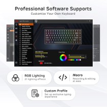 RK ROYAL KLUDGE RK84 Pro 75% RGB Potrójny tryb BT5.0/2.4G / przewodowa klawiatura mechaniczna z możliwością wymiany na gorąco,