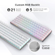 RK ROYAL KLUDGE RK84 Pro 75% RGB Potrójny tryb BT5.0/2.4G / przewodowa klawiatura mechaniczna z możliwością wymiany na gorąco,