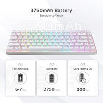 RK ROYAL KLUDGE RK84 Pro 75% RGB Potrójny tryb BT5.0/2.4G / przewodowa klawiatura mechaniczna z możliwością wymiany na gorąco,