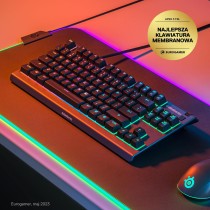 SteelSeries Apex 3 TKL - RGB Gaming Keyboard - Kompaktowa e-sportowa obudowa bez części numerycznej - 8-strefowe podświetlenie