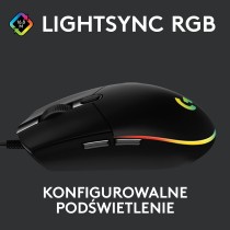 Logitech G102 Lightsync 910-005823, Mysz Komputerowa, Czarny/Żółty