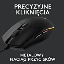 Logitech G102 Lightsync 910-005823, Mysz Komputerowa, Czarny/Żółty