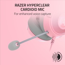 Razer Kraken Kitty V2 - Przewodowy zestaw słuchawkowy RGB z kocimi uszami (oświetlenie reaktywne Stream, HyperClear Micro