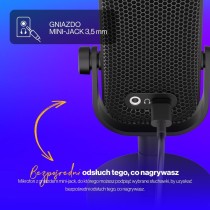 ENDORFY Solum Voice S, mikrofon do streamowania, czatowania i nagrywania podcastów, podświetlenie RGB, wyjście słuchawkowe,