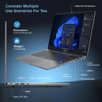 ACEMAGIC Laptop z klawiaturą z podświetleniem, laptop gamingowy z procesorem AMD Ryzen 7 5700U (8C/16T, do 4,3 GHz), 16,1-calowy