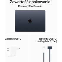 Apple MacBook Air 15 cali Laptop (2024) czip M3: Wyświetlacz Liquid Retina 15,3 cala, 8 GB zunifikowanej pamięci RAM, 256 GB