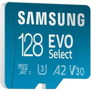 Samsung Karta pamięci EVO Select microSD, 128 GB Micro SD XC UHS-I U3 130 MB/s Full HD i 4K UHD Karta pamięci SD z adapterem,