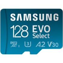 Samsung Karta pamięci EVO Select microSD, 128 GB Micro SD XC UHS-I U3 130 MB/s Full HD i 4K UHD Karta pamięci SD z adapterem,