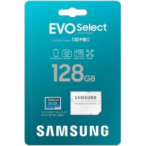 Samsung Karta pamięci EVO Select microSD, 128 GB Micro SD XC UHS-I U3 130 MB/s Full HD i 4K UHD Karta pamięci SD z adapterem,