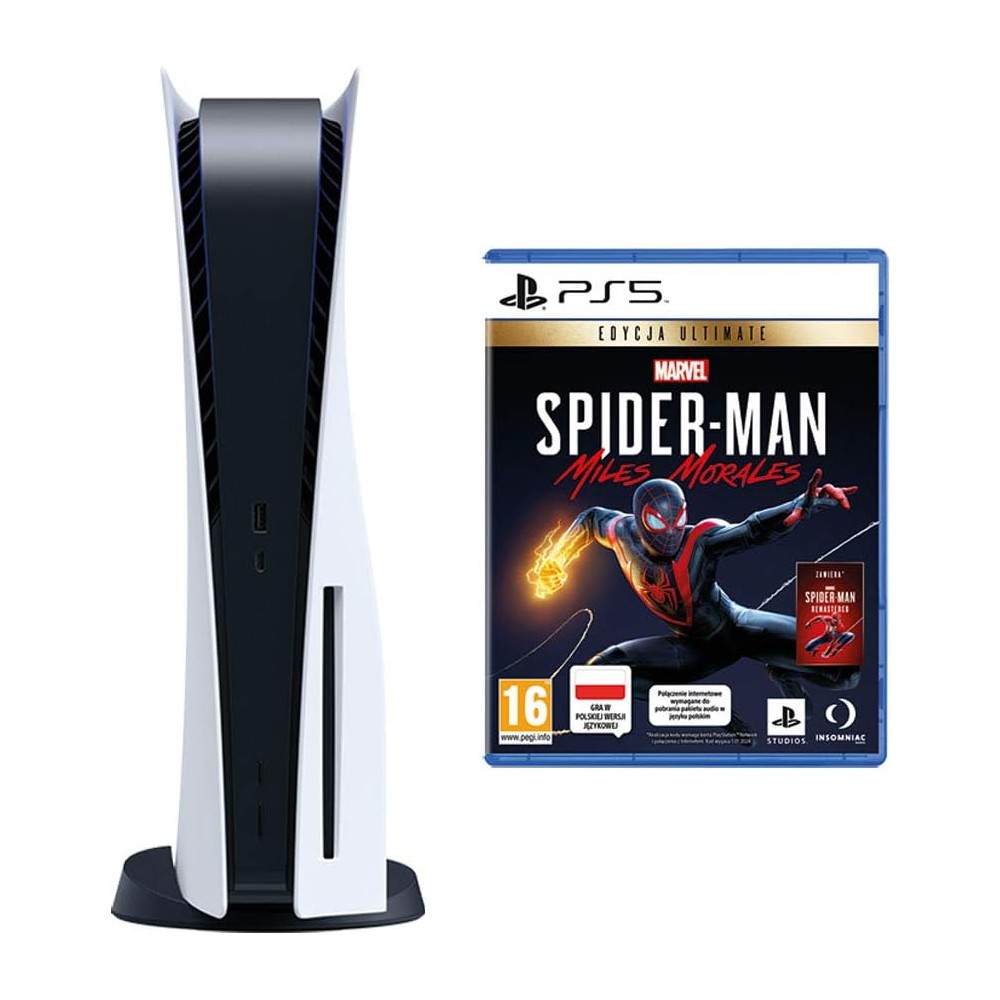 Sony Playstation 5 + Gra PS5 Marvel's Spider Man Miles Morales Ultimate Edition