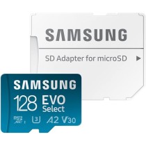 Samsung Karta pamięci EVO Select microSD, 128 GB Micro SD XC UHS-I U3 130 MB/s Full HD i 4K UHD Karta pamięci SD z adapterem,