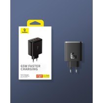 Baseus Ładowarka USB C, 65 W, zasilacz USB C, 3-portowy ładowarka PD, ładowarka z PPS, GaN szybka ładowarka kompatybilna z