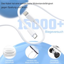 GEJIN Ładowarka USB C 20 W, certyfikat Apple MFi, zasilacz USB C PD 3.0, szybka ładowarka typu C na Lightning kabel 2 m do