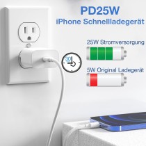 GEJIN Ładowarka USB C 20 W, certyfikat Apple MFi, zasilacz USB C PD 3.0, szybka ładowarka typu C na Lightning kabel 2 m do