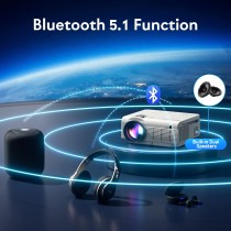 Projektor YEZMEK Native 1080P Full HD 5G WiFi Bluetooth, 15 000 lumenów, mini projektor LED obsługuje 4K, projektor kina