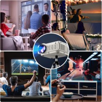 Projektor YEZMEK Native 1080P Full HD 5G WiFi Bluetooth, 15 000 lumenów, mini projektor LED obsługuje 4K, projektor kina