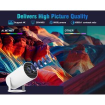 Projektor 4K 1080P Full HD, obsługuje system Android 11.0 5G WiFi 6 BT 5.0, Smart Projector 200ANSI 8000 l, automatyczna pozioma