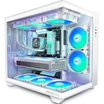 MUSETEX Obudowa PC ATX, 5 PWM ARGB wentylator, fabrycznie zainstalowany, obsługa koła 360 mm, obudowa komputera gamingowego typu