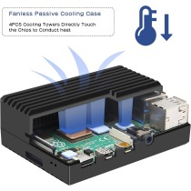 Geekworm Raspberry Pi 4 aluminiowa obudowa, Raspberry Pi 4 Model B wytrzymała aluminiowa pasywne rozpraszanie ciepła metalowa