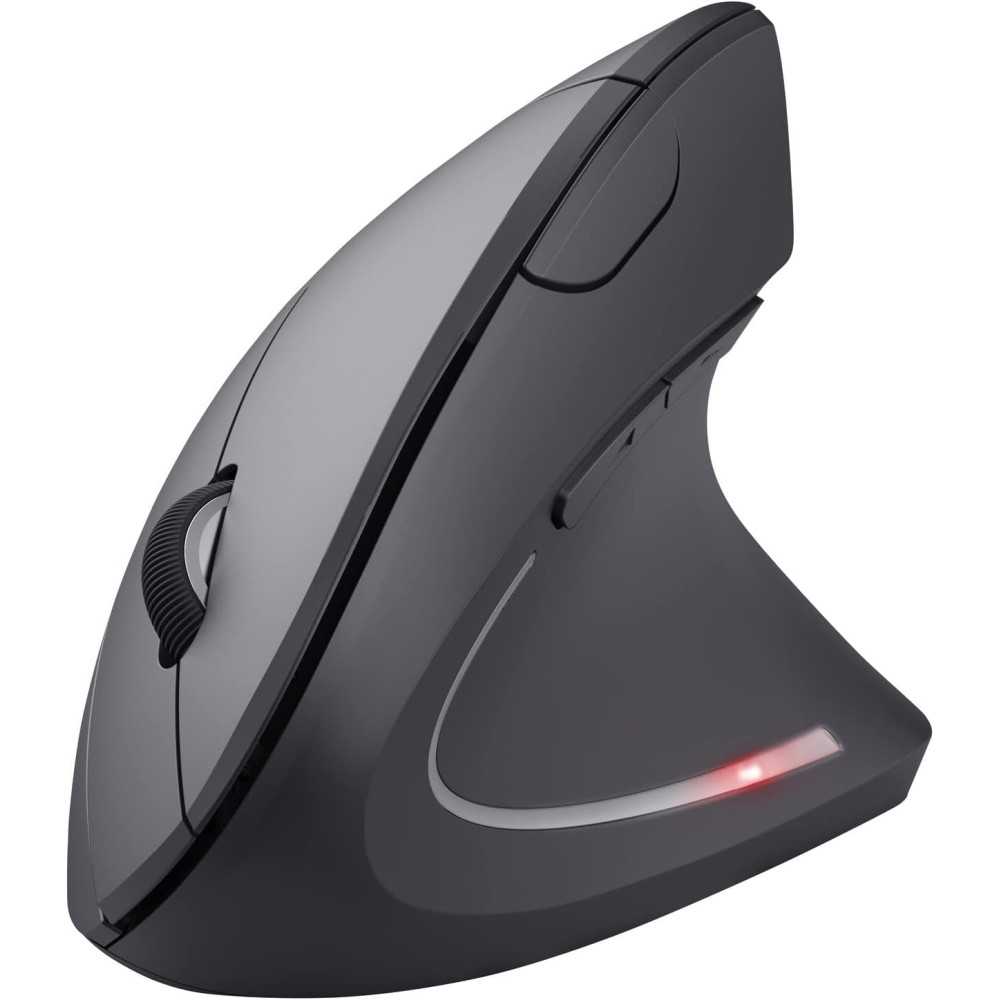 Trust Verto Verto Vertical Mouse, 800-1600 DPI, ergonomiczna mysz, praworęczna, bezprzewodowa mysz LED, 6 przycisków, RF 2.4GHz,