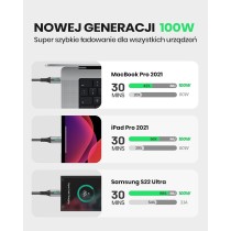 Kabel USB C do USB C, INIU [2m] 100W PD 5A Kabel ładowarki USB C QC 4.0 w nylonowym oplocie Szybkie ładowanie Kompatybilny z