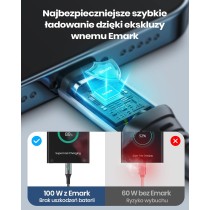 Kabel USB C do USB C, INIU [2m] 100W PD 5A Kabel ładowarki USB C QC 4.0 w nylonowym oplocie Szybkie ładowanie Kompatybilny z