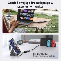 UGREEN Karta przechwytująca wideo Karta przechwytująca HDMI, HDMI na USB A+C 4K 30 Hz 1080P do gier, transmisji strumieniowej