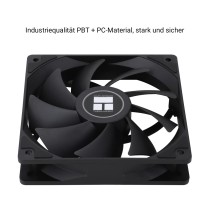 Thermalright TL-C12C CPU Fan 120mm Case Cooler Fan, 4pin PWM Cichy wentylator komputerowy z S-FDB łożyska w zestawie, do 1550RPM